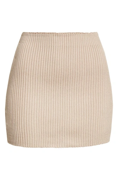 Shop Paloma Wool Rib Organic Cotton Miniskirt In Dark Grey
