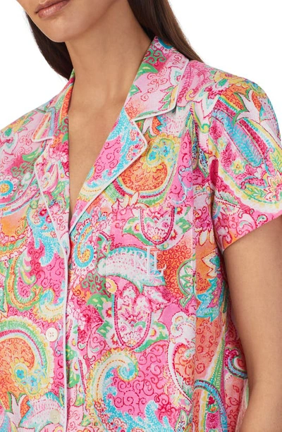 Shop Lauren Ralph Lauren Print Short Pajamas In Pink Multi