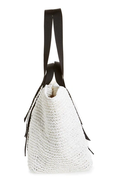 Shop Allsaints Jacqueline Paper Straw Tote In Ivory White