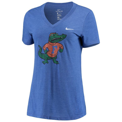 Shop Nike Heathered Royal Florida Gators Vault Tri-blend V-neck T-shirt In Heather Royal