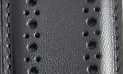 Allen Edmonds Manistee Brogued Leather Belt In Black