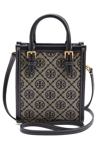 Tory Burch T Monogram Jacquard Mini Tote Bag In Tory Navy