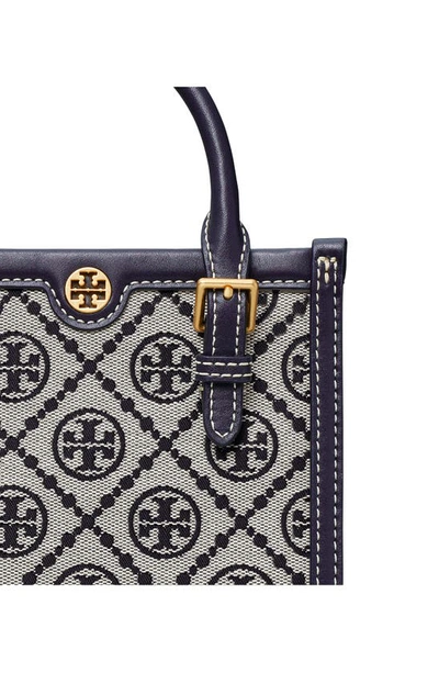Tory Burch T Monogram Jacquard Mini Tote Bag In Tory Navy