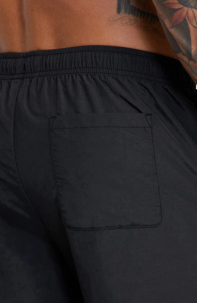 Shop Rvca Outsider Basecamp Nylon Drawstring Shorts In Black