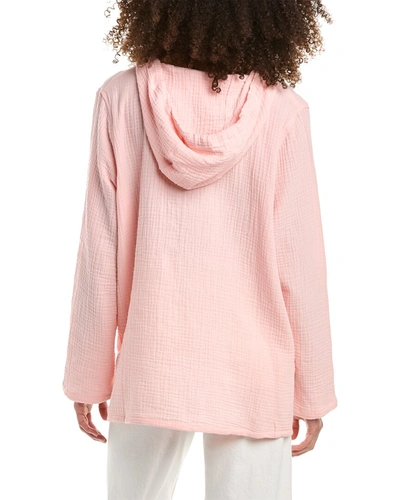 Shop Ocean Drive Gauze Pullover Hoodie In Pink