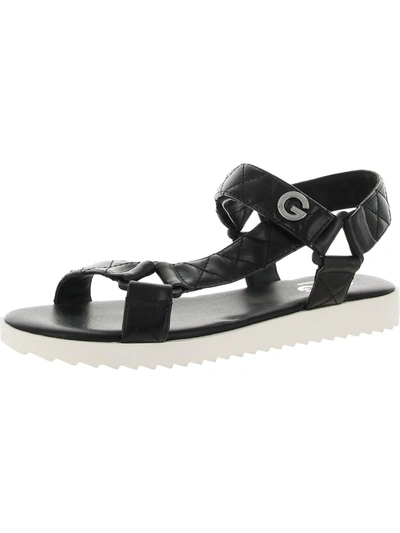 Shop Gbg Los Angeles Kaylia Womens Faux Leather Ankle Slingback Sandals In Black