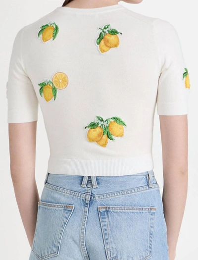 Shop Alice And Olivia Ciara Lemon Print Sweater In White