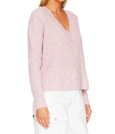 Shop Autumn Cashmere Tweedy Shaker V-neck Sweater In Thistle In Purple