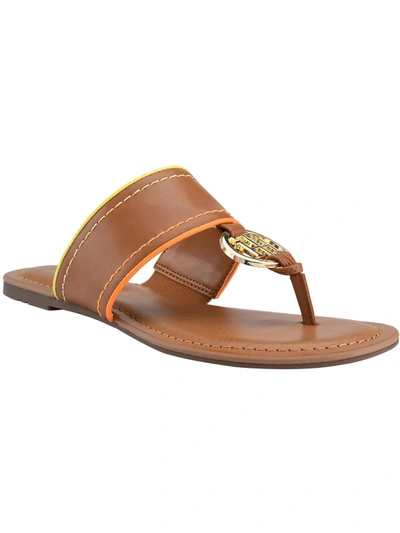 Tommy Hilfiger Womens Faux Leather Flip-flop Thong Sandals In | ModeSens