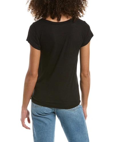 Shop Splendid Sandy Linen-blend T-shirt In Black