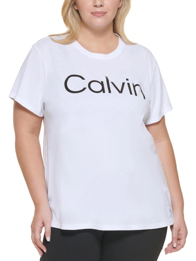 Shop Calvin Klein Performance Plus Womens Fitness Activewear Pullover Top In White