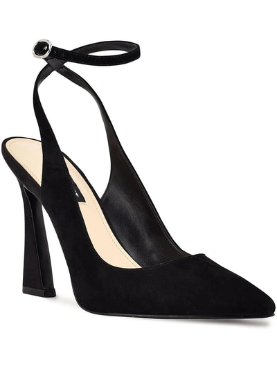 Shop Nine West Tabita Womens Suede Pointed Toe Ankle Strap In Black
