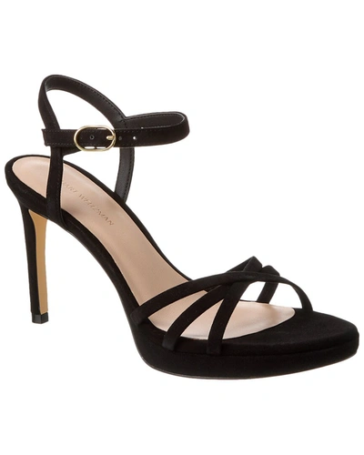 Shop Stuart Weitzman Starla 80 Suede Sandal In Black