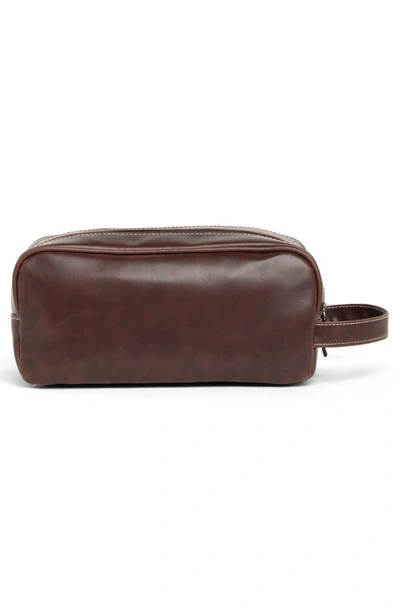 Shop Original Penguin Double Zip Travel Dopp Kit In Brown