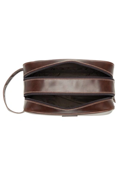 Original Penguin Double Zip Travel Dopp Kit In Brown