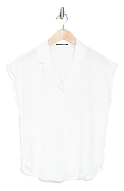 Shop T Tahari Airflow Button-up Camp Shirt In Empire White