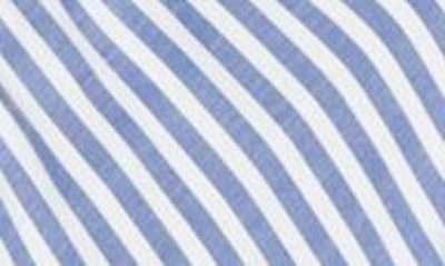 Shop Max Studio Yarn Dye Stripe Short Sleeve Top In Denim Black Framed Stripe