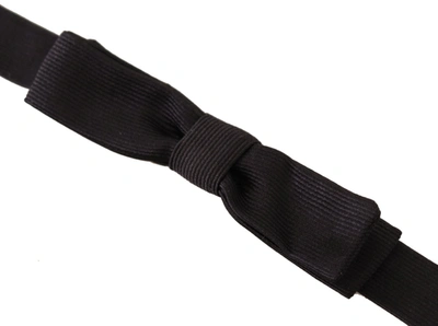 Shop Dolce & Gabbana Black 100% Silk Adjustable Neck Papillon Men's Tie