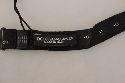 Shop Dolce & Gabbana Black White Polka Dot 100% Silk Neck Papillon Men's Tie