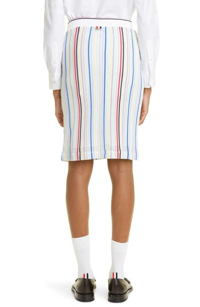 Shop Thom Browne Stripe Mesh Pencil Skirt In Seasonal Multi