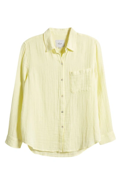Shop Rails Ellis Gauze Organic Cotton Shirt In Citron