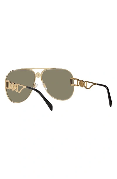 Shop Versace 63mm Butterfly Sunglasses In Gold