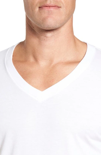 Nordstrom Men's Shop Nordstrom 4-pack Regular Fit Supima® Cotton V-neck T-shirts In White