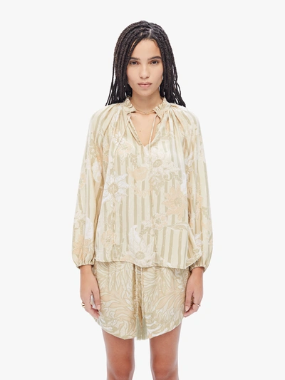 Shop Natalie Martin Penny Blouse Sunflower Stripe Print Agave Shirt (also In Xs, S,l, Xl) In Multi