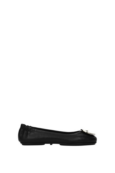 Shop Tory Burch Ballet Flats Minnie Leather Black