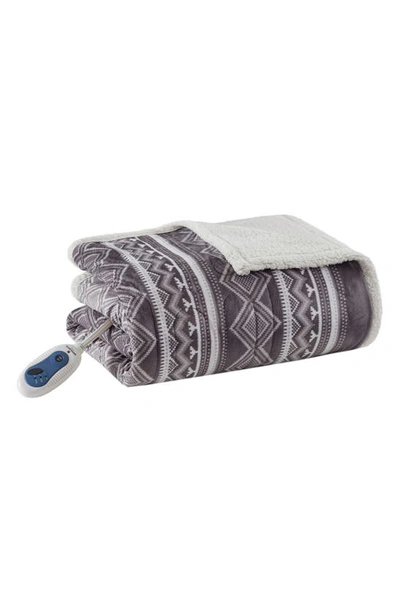 Shop Jla Home Woolrich Anderson Oversized Heated Throw In Grey