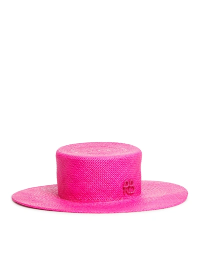 Shop Ruslan Baginskiy Canotier Hat In Pink & Purple