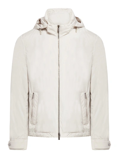 Shop Moorer Jacket With Zip In White