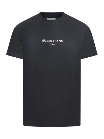 Shop Guess Usa Vintage Logo T-shirt In Black