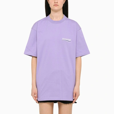 Shop Balenciaga Lilac Cotton Political Campaign T-shirt In Purple
