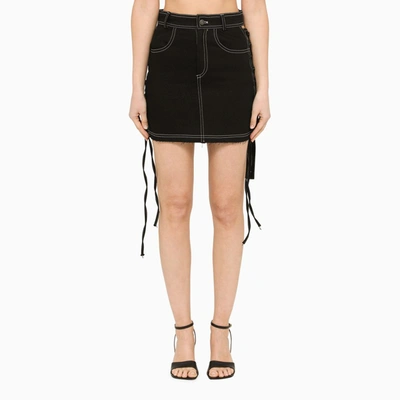 Shop Julfer Black Denim Miniskirt
