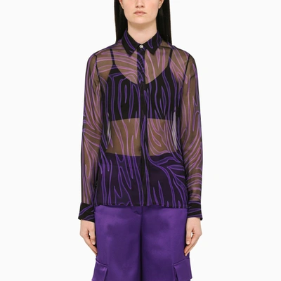 Shop Versace | Purple Zebra Print Shirt