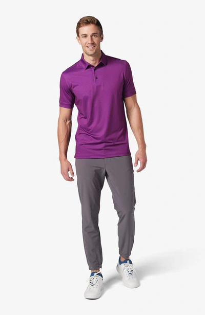 Shop Mizzen + Main Versa Floral Performance Golf Polo In Purple Wine Floral Print