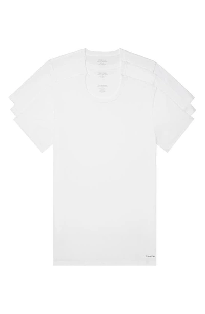 Shop Calvin Klein 3-pack Cotton Crewneck T-shirt In White
