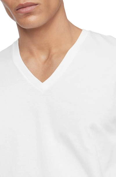 Shop Calvin Klein 3-pack Cotton V-neck T-shirt In White