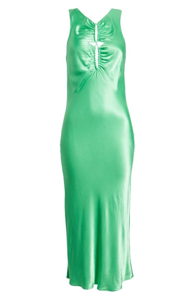 Shop Rails Fiona Ruched Sleeveless Slipdress In Vibrant Green