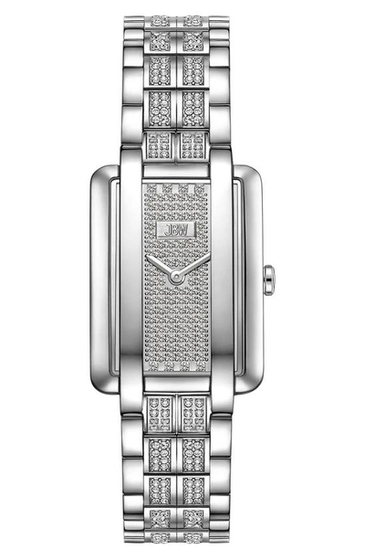 Jbw Mink Petite Lab Created Diamond Bracelet Watch, 23mm X 8mm In Silver/ Silver
