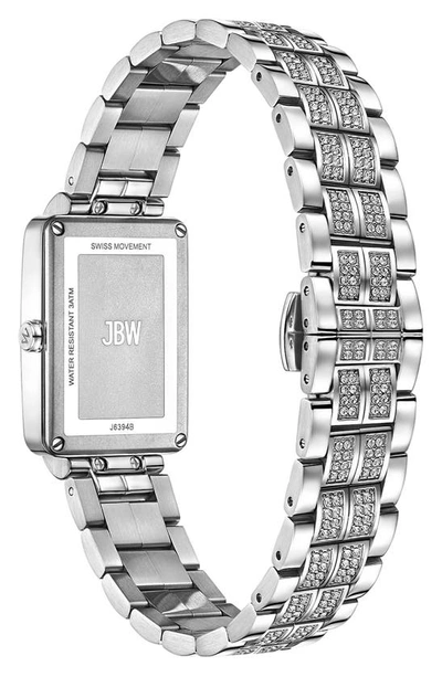 Jbw Mink Petite Lab Created Diamond Bracelet Watch, 23mm X 8mm In Silver/ Silver