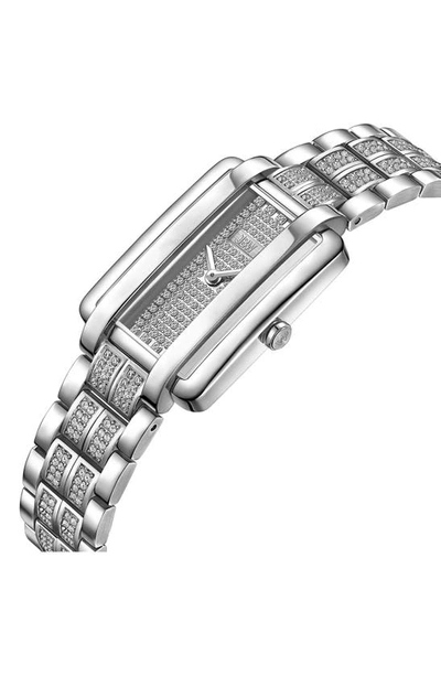 Jbw Mink Petite Lab Created Diamond Bracelet Watch, 23mm X 8mm In Silver/ Silver