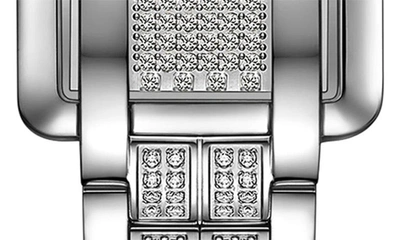 Jbw Mink Petite Lab Created Diamond Bracelet Watch, 23mm X 8mm In Silver/ Silver