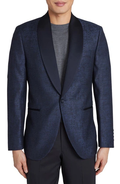 Shop Jack Victor Ethan Shawl Collar Wool Blend Dinner Jacket In Blue