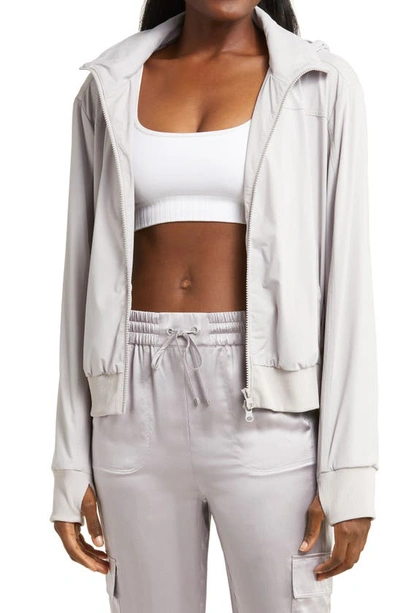 Blanc Noir Yolo Contrast Stitch Jog Jacket In Raindrops