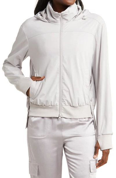 Blanc Noir Yolo Contrast Stitch Jog Jacket In Raindrops
