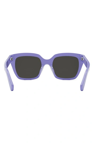 Shop Celine Monochroms 56mm Square Sunglasses In Shiny Lilac / Smoke