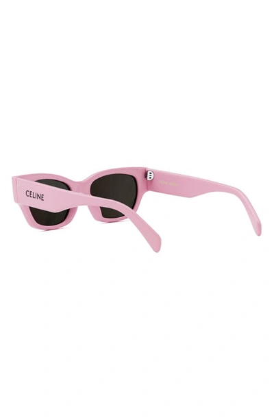 Celine Rectangle Acetate Sunglasses In Shiny Pink / Smoke
