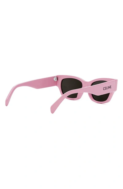 Shop Celine Monochroms 54mm Cat Eye Sunglasses In Shiny Pink / Smoke